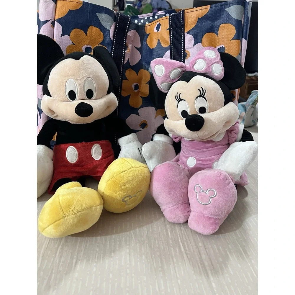 Lot of 2 - Mickey and Minnie Mouse 18‎ Inch Plush - EUC Let's Play